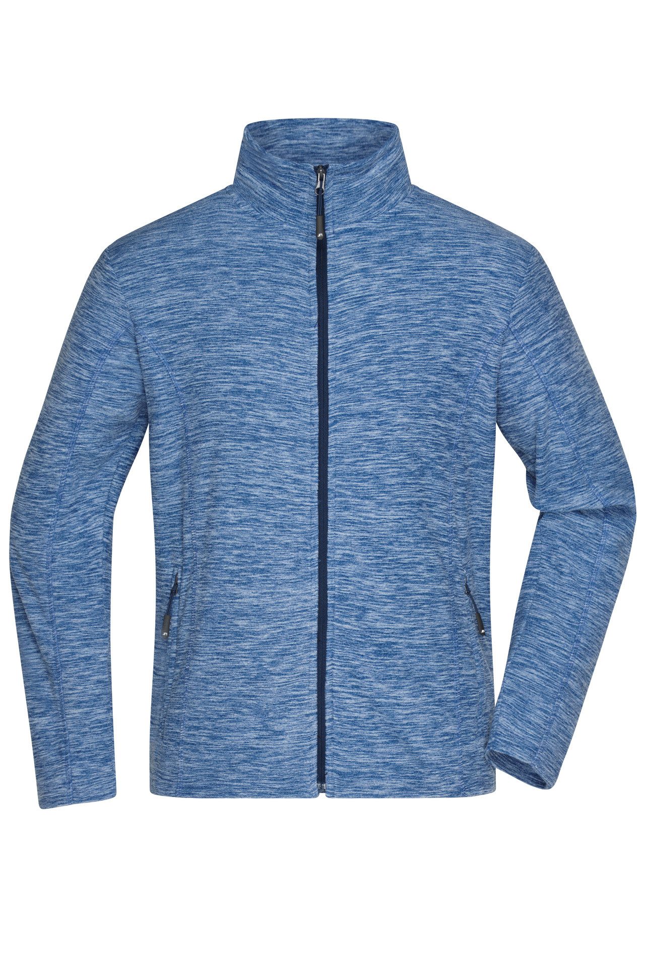 James & Nicholson Sweatjacke Herren Fleecejacke in modischer Melange-Optik JN770 Sportliche Jacke aus Anti-Pilling Microfleece