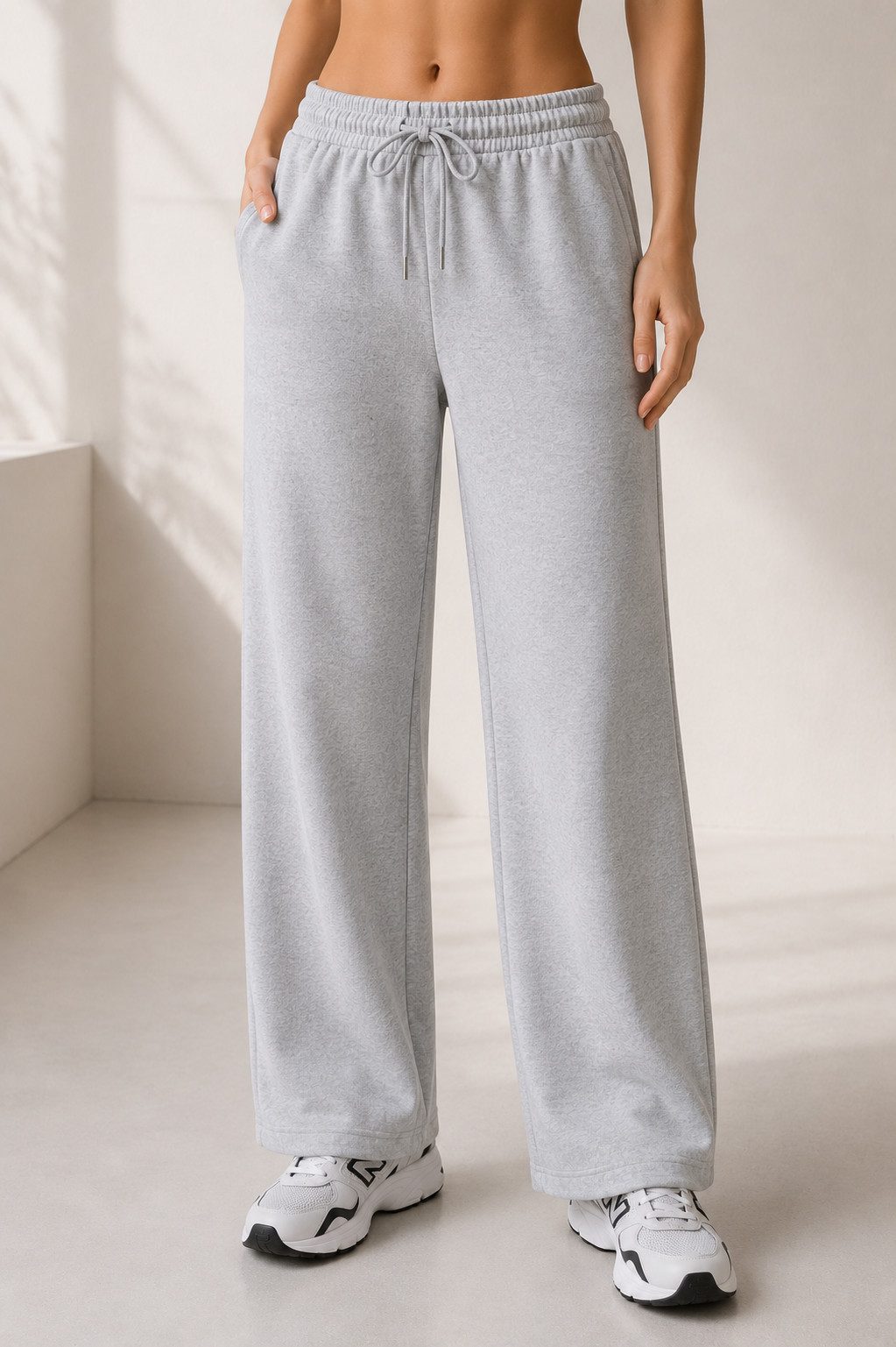 R-CAMP Sweathose Jogginghose Damen (Packung, 1-tlg., Joggingose für Damen) Lang Weite Sporthose Weites Bein Baumwolle Bequeme Wide Leg