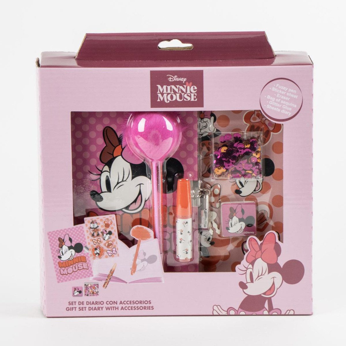 Cerda Tagebuch Disney Minnie Mouse Tagebuch Set Kinder Schreibset, Notizbuch