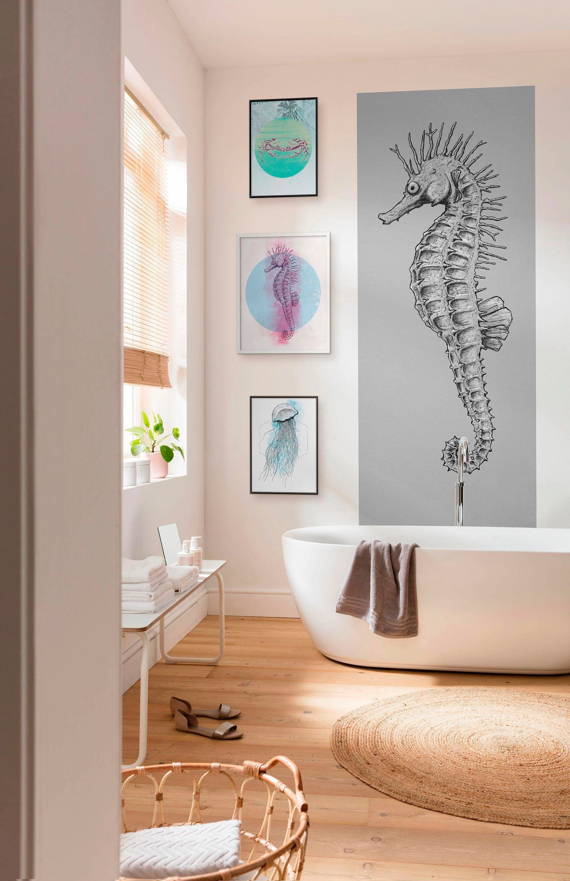 Komar Poster Jellyfish Watercolor, Schlafzimmer, Tiere (1 Kinderzimmer, St), Wohnzimmer