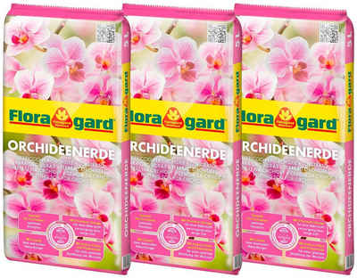 Floragard Spezialerde »Orchideenerde«, mit Premiumdünger, (3-St), 3x5 Liter