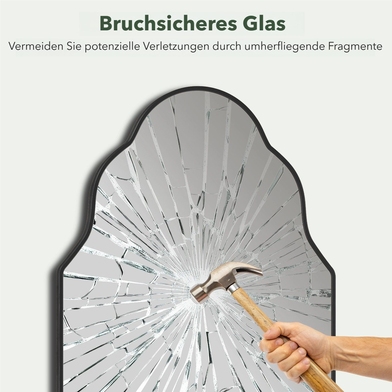 TLGREEN Dekospiegel Wandspiegel, (Lampionspiegel mit Gehärtetes Glas, Aluminiumrahmen), für Wohnzimmer Schlafzimmer Badezimmer