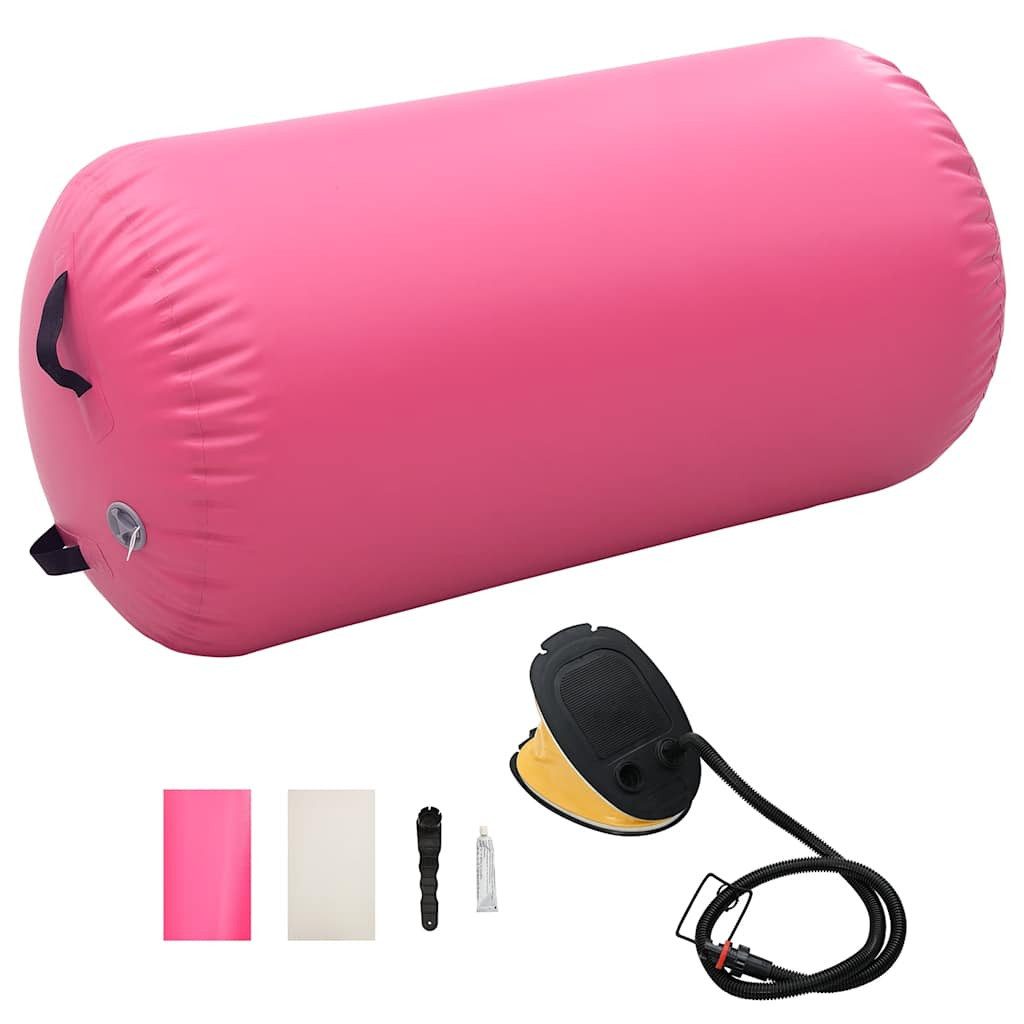Pilatesrolle Aufblasbare Gymnastik-Rolle mit Pumpe 120x90 cm PVC Rosa