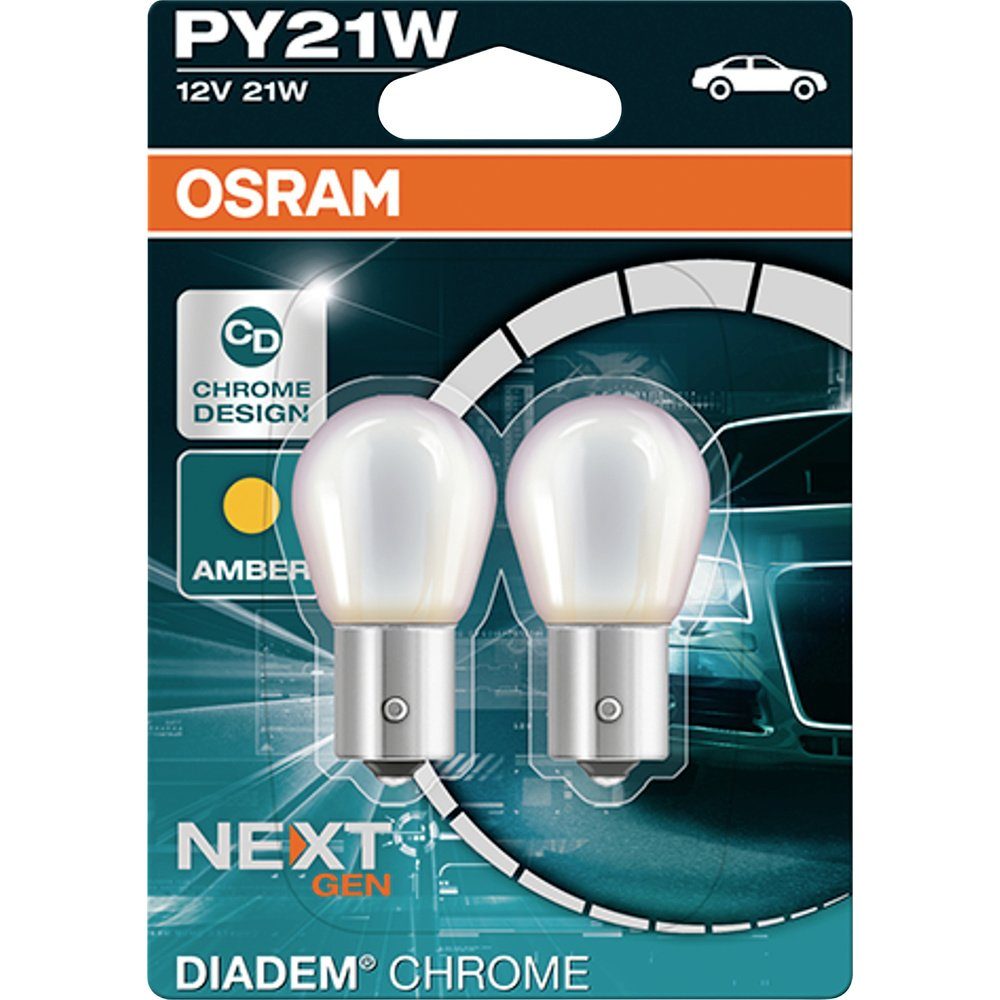 7507DC-02B 21 W Leuchtmittel Signal KFZ-Ersatzleuchte Osram V PY21W 12 Diadem OSRAM