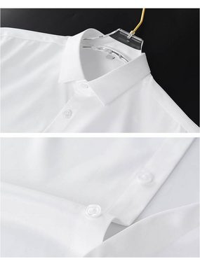 KIKI Frackhemd Herren Hemd Langarm Freizeithemd Slim Fit Button Down Hemd