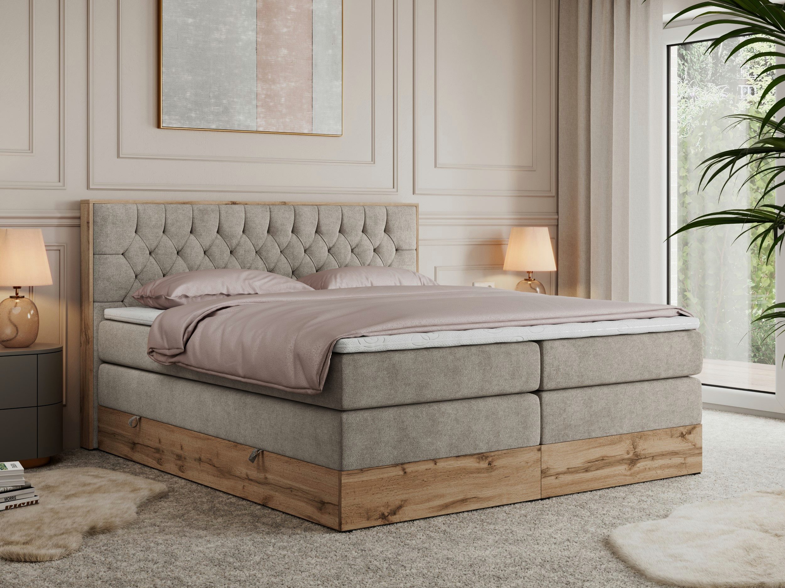 MKS MÖBEL Boxspringbett AMORE KING (Set, T30-Schaum, Topper T-25, fünf Matr günstig online kaufen