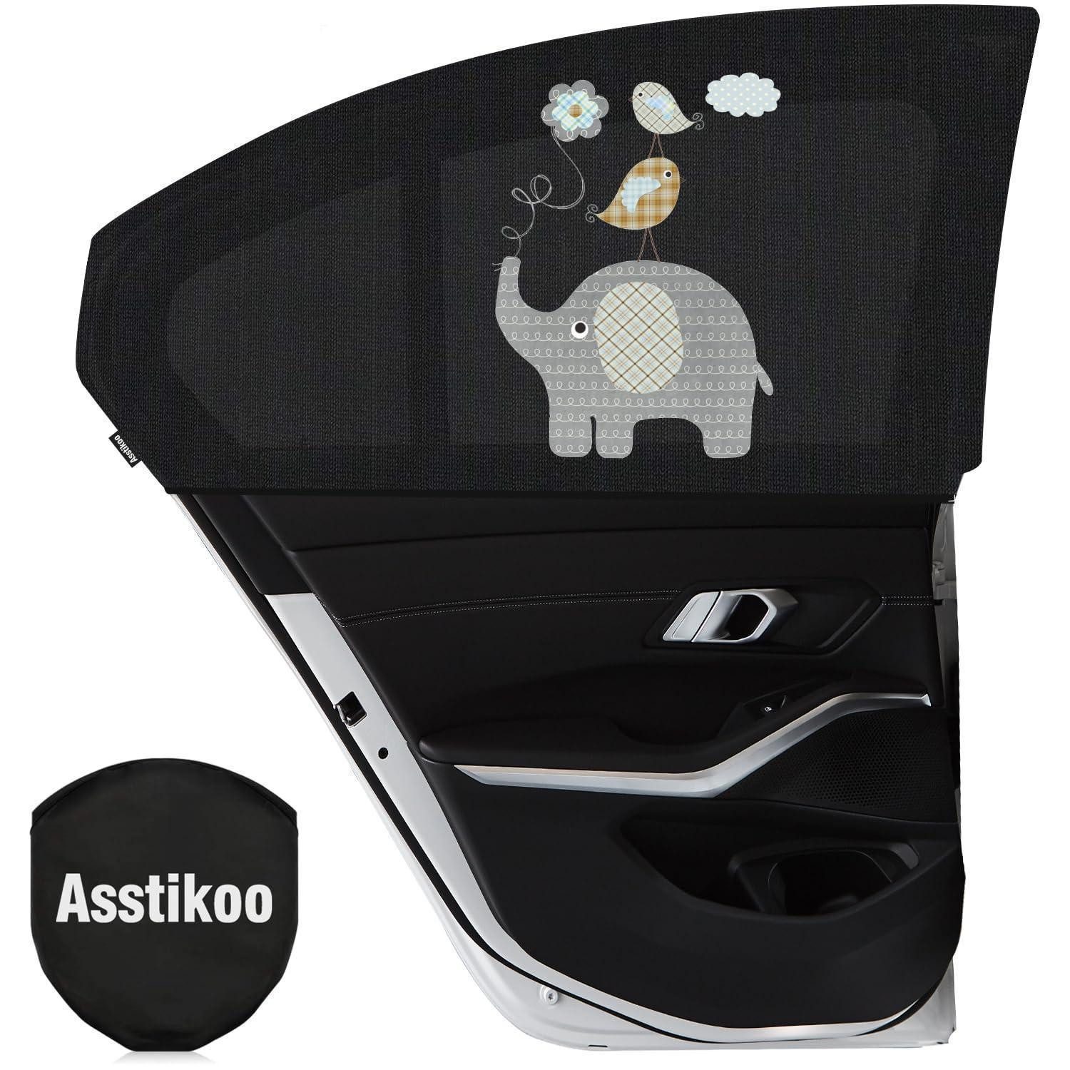 LuxusKollektion Autosonnenschutz Auto Sonnenschutz Sonnenblende UV Schutz Baby Kinder Mesh Schwarz, 55 x 0.1 cm, (2-St)