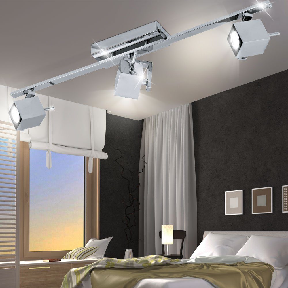 Warmweiß, Decken beweglich Chrom Strahler Beleuchtung Stahl Würfel Leuchtmittel im inklusive, etc-shop Spot LED Lampe Deckenspot,