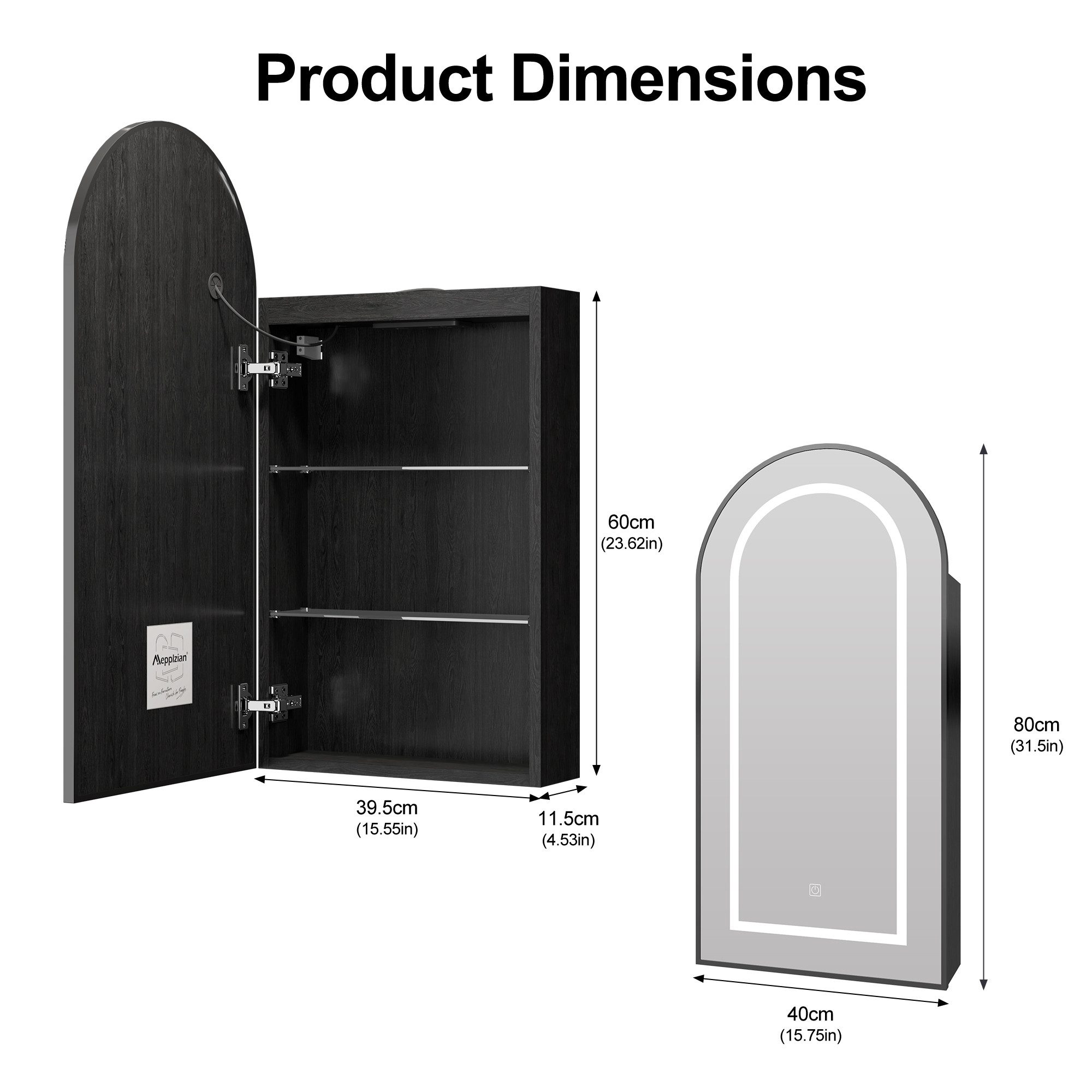 radelldar Spiegelschrank BadzimmerSpigelschrank bogen eingelassen mit 3 Far günstig online kaufen