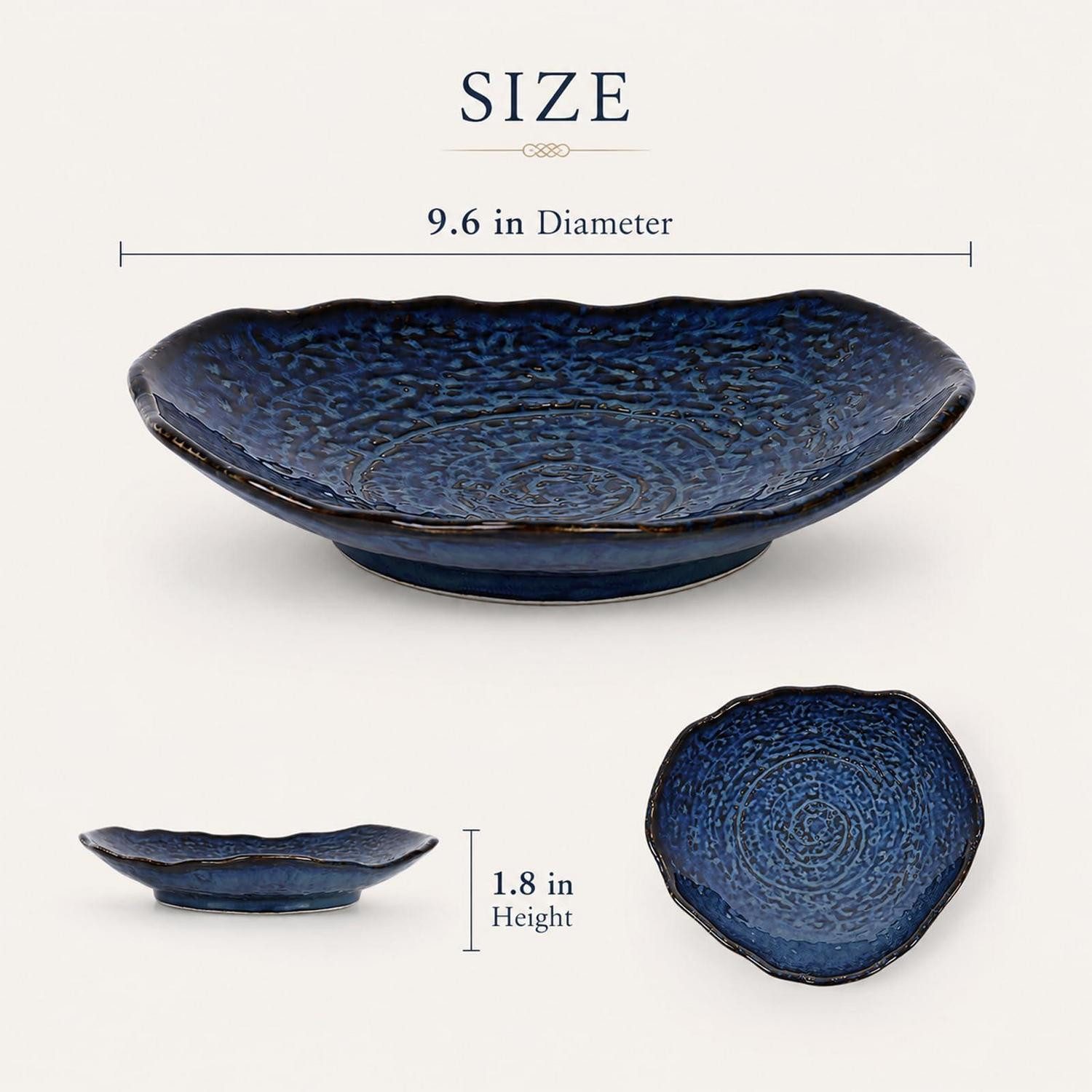 LuxusKollektion Dekoschale Blaue Keramikschale dekorativ (1 St)
