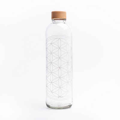 yogabox Trinkflasche CARRY 1 l FLOWER OF LIFE GLAS, Regional produziert