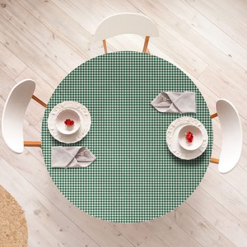 Abakuhaus Tischdecke Rundum-elastische Stofftischdecke, Weihnachtsplaid Dunkelgrünes Gingham