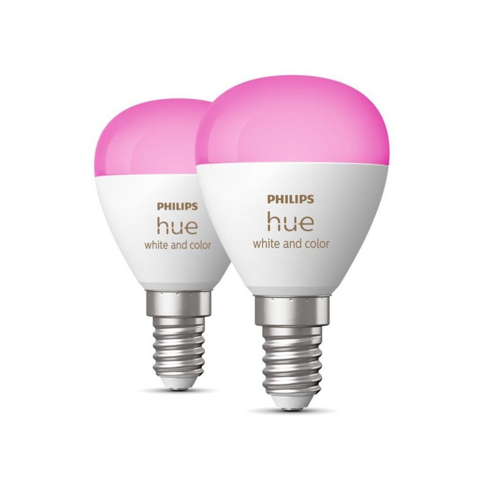 Philips LED-Leuchtmittel Philips hue E14 LED-Lampe 2er Pack, White & Color Ambiance, Sockel E14, 16 Millionen Farben, verschiedene Lichttöne