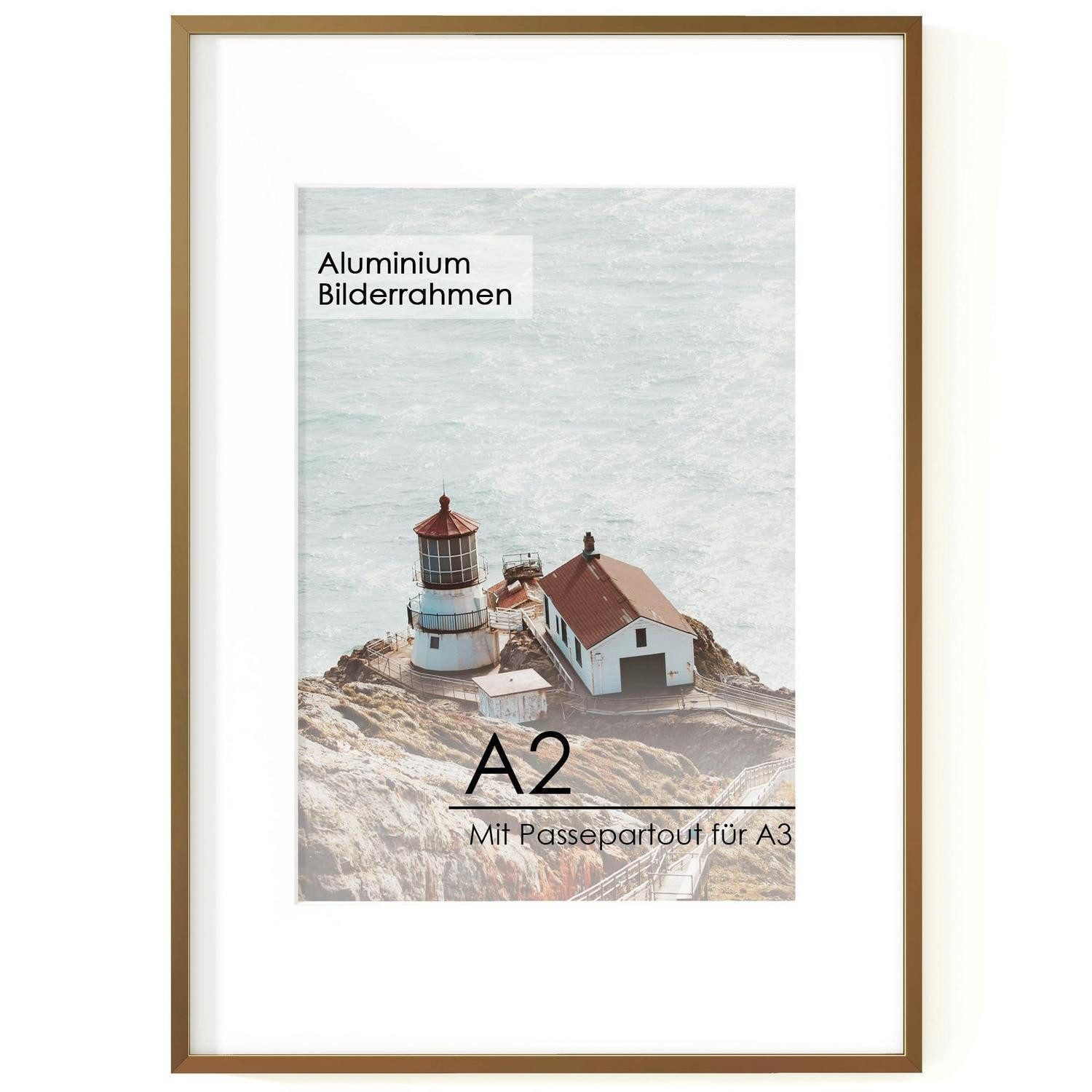 LuxusKollektion Galerierahmen Alu-Bilderrahmen A2 Antik-Bronze, (1 St)