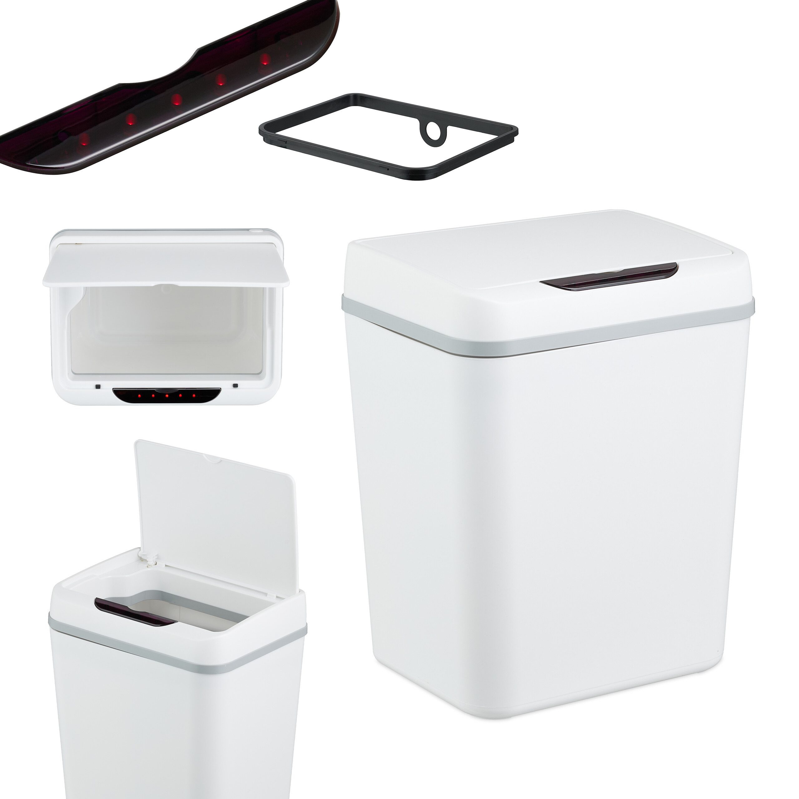 relaxdays Mülleimer Bad Mülleimer 9 Liter mit Sensor