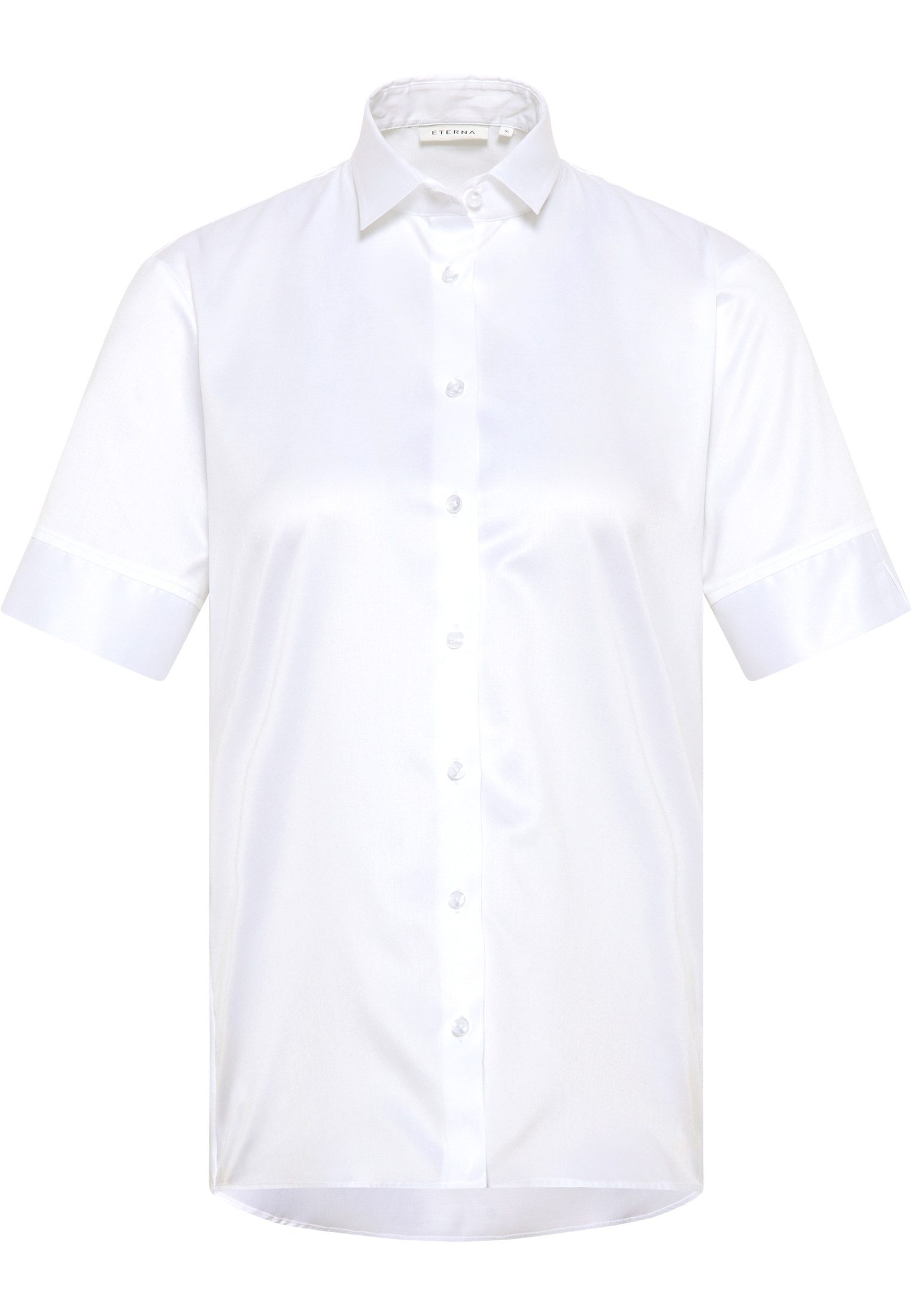 Eterna Blusentop ETERNA REGULAR FIT COVER SHIRT Kurzarm Bluse weiss twill 5008-00-H965