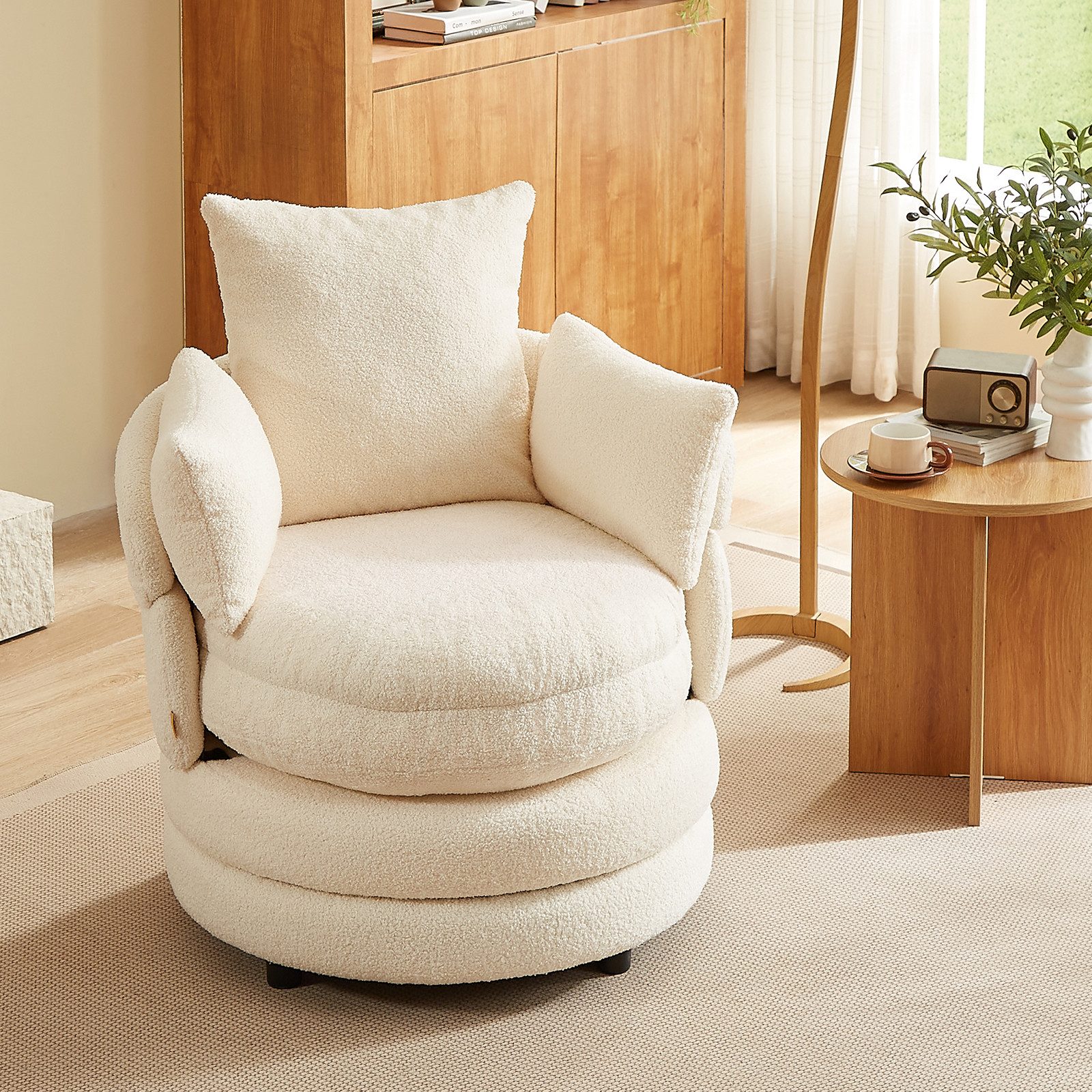 Pinmoco XXL-Sessel Drehsessel 78 cm Rundsessel, Moderner sofa für Wohnzimmer