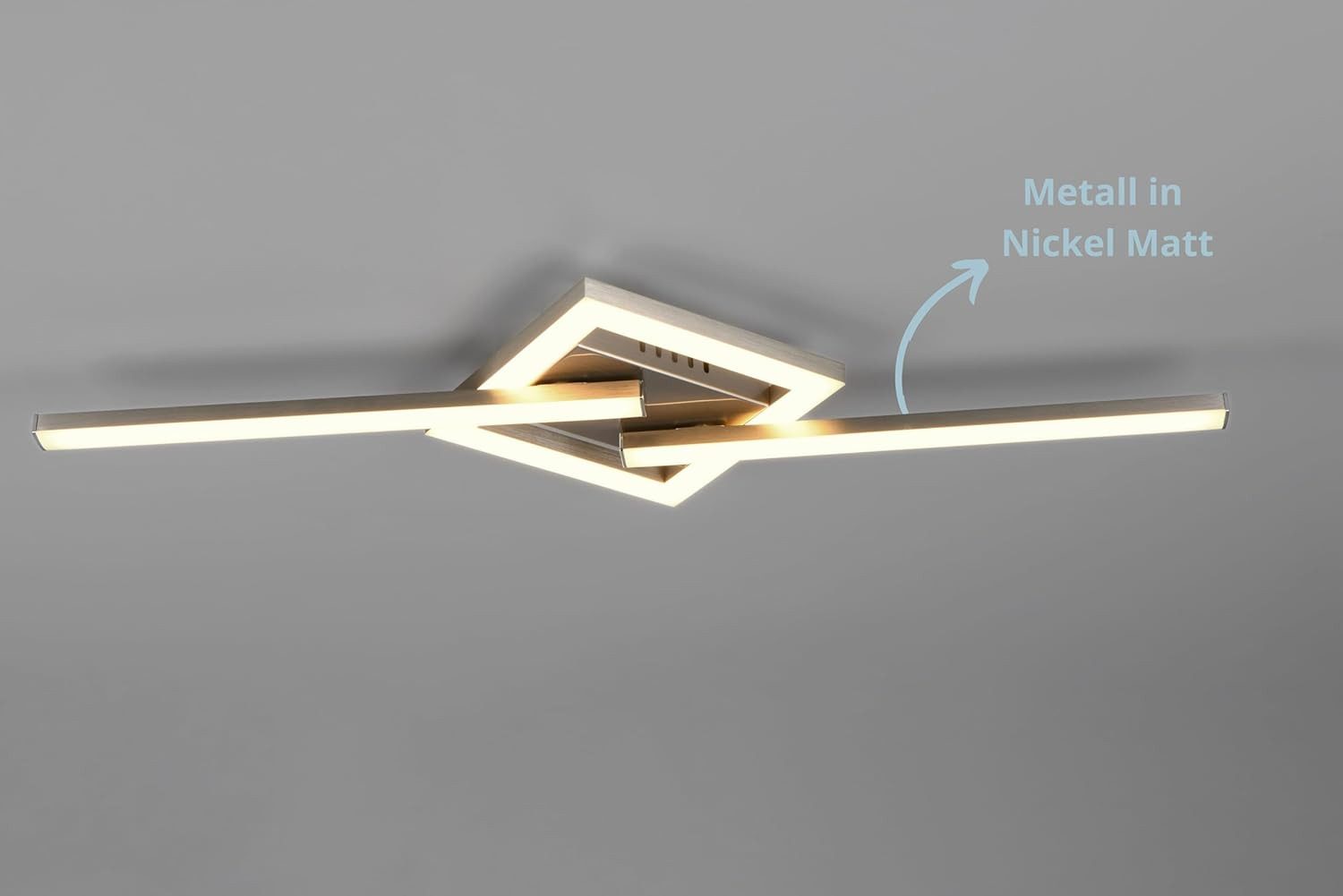 lightling LED Deckenleuchte Viallo, LED fest integriert, Warmweiß, schwenkbar, IP20 Indoor, Wand- und Deckenmontage, nickel matt