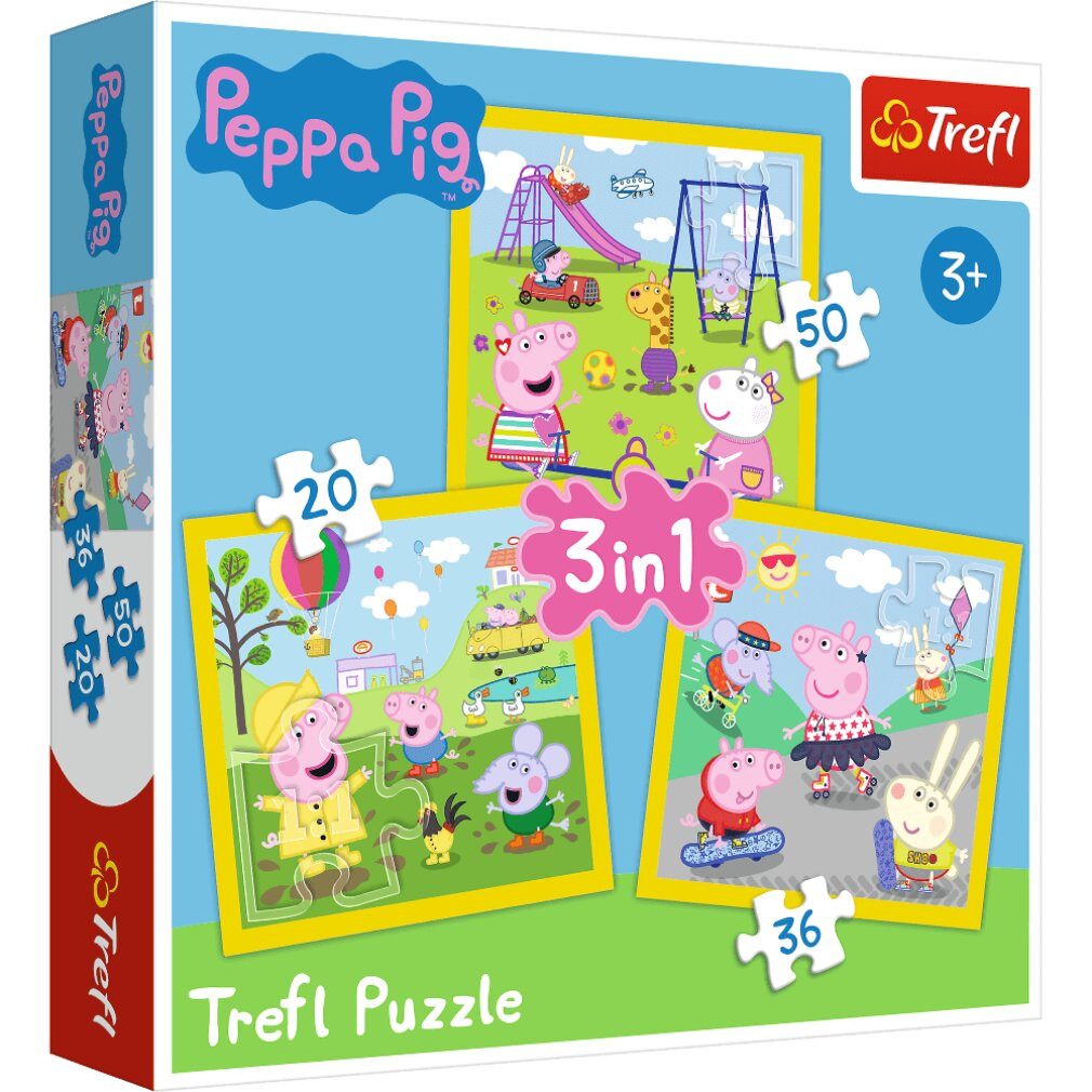 Puzzle Peppa Pig Ein schöner Tag - Puzzle 3in1 20-50 Teile