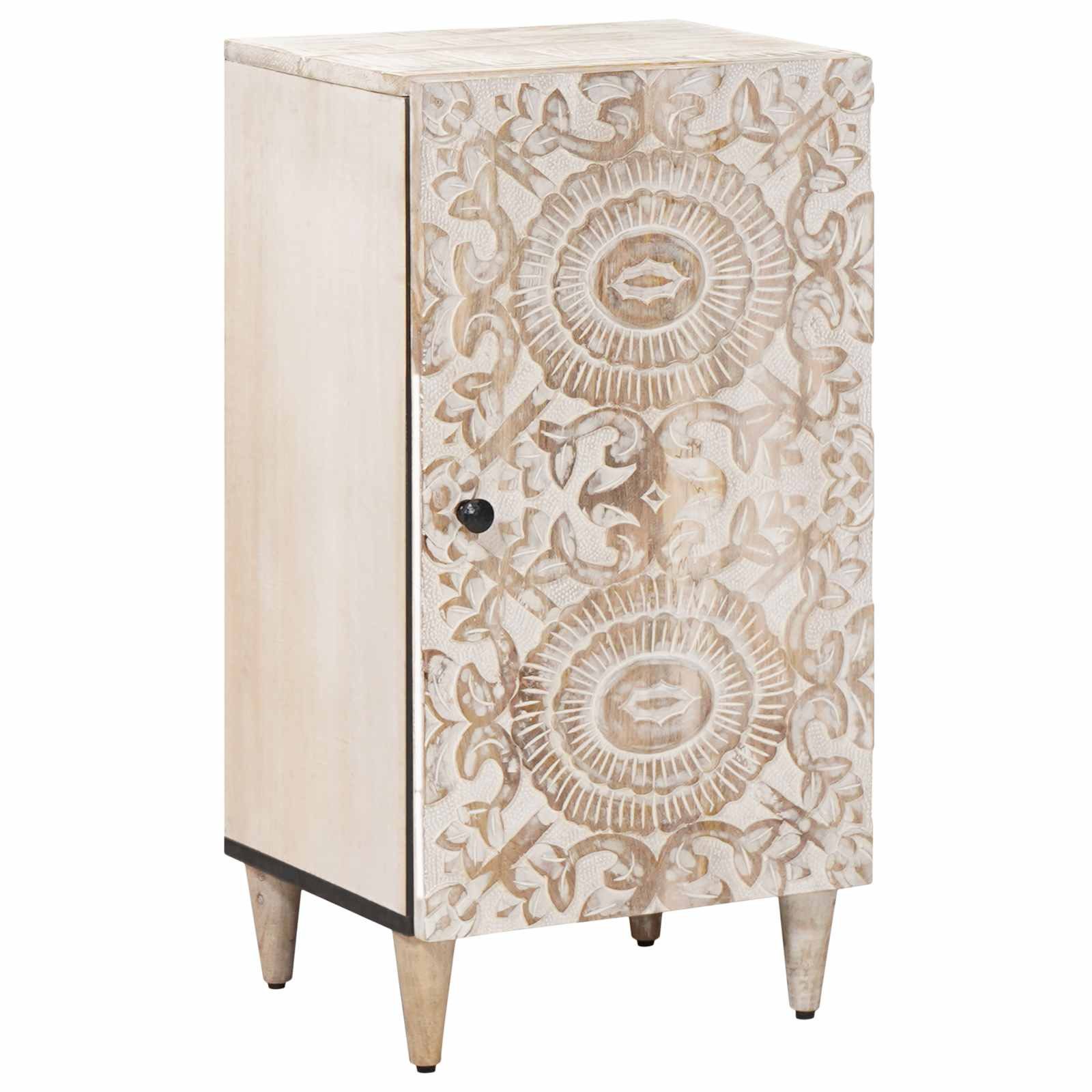 vidaXL Sideboard Sideboard mit Speicher Weiß 40 x 33,5 x 75 cm Massivholz (1 St)