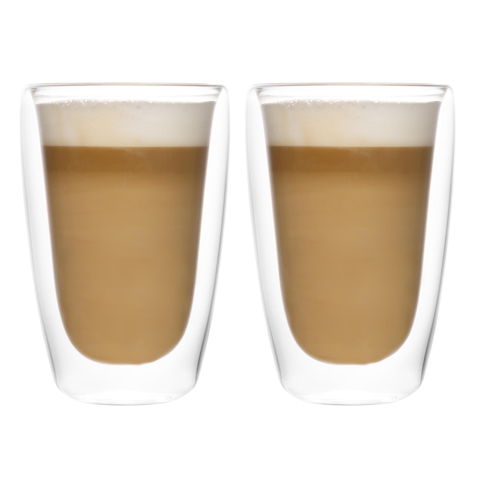 HI Thermoglas Latte Macchiato Kaffee Glas Thermoglas doppelwandig 2er-Set HI 13401, Material: Borosilikatglas