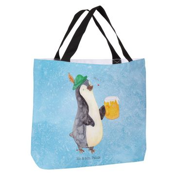Mr. & Mrs. Panda Shopper Pinguin Bier - Eisblau - Geschenk, Einkaufsbeutel, Pinguine, Tragebeu (1-tlg), Vielseitig nutzbar