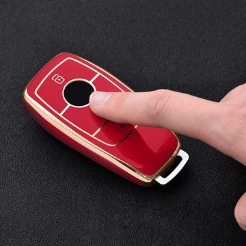 GelldG Schlüsseltasche Autoschlüssel Hülle Geeignet für Mercedes Benz, Schlüsselhülle Cover