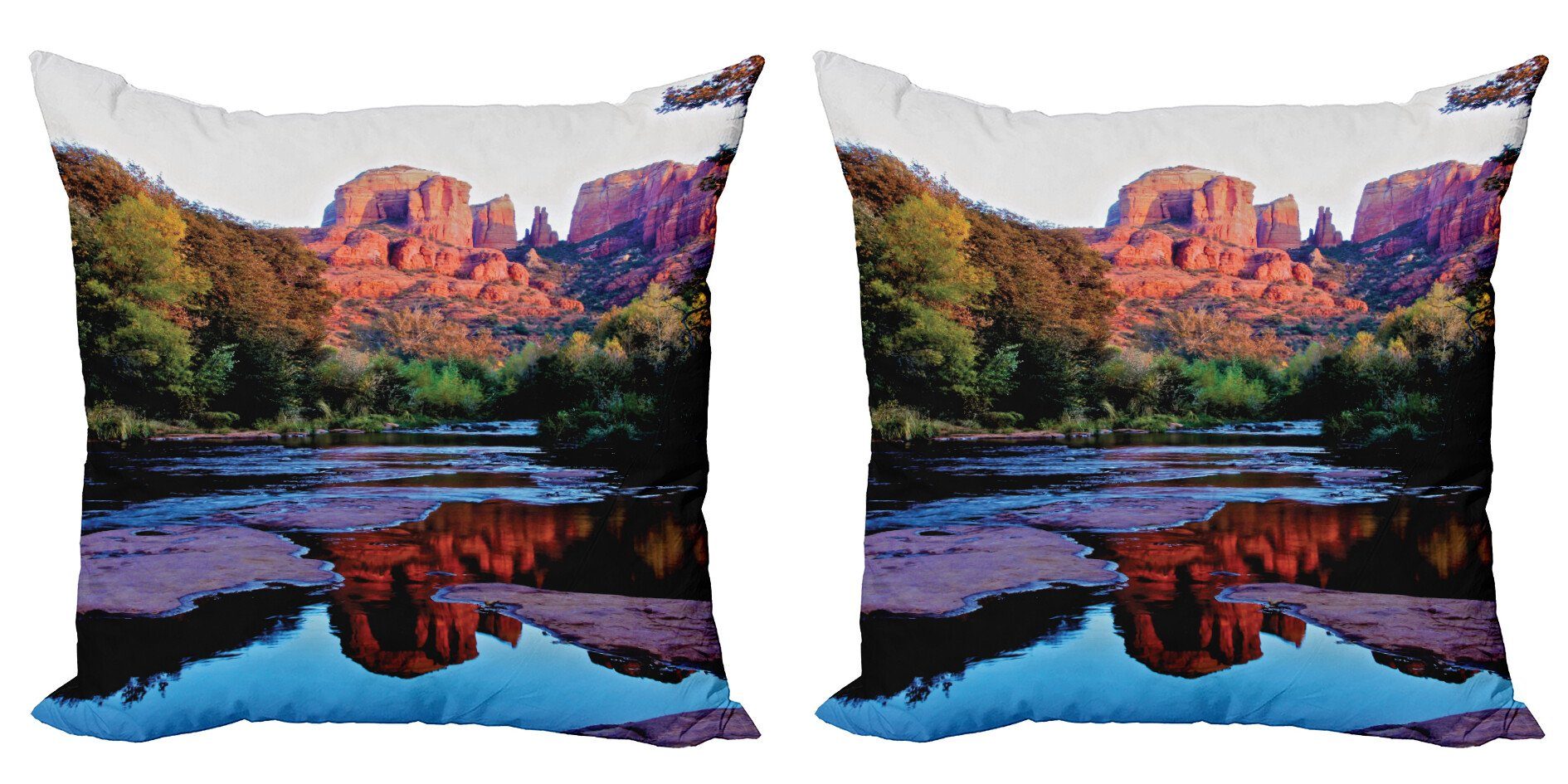 Majestic (2 Abakuhaus Arizona Kissenbezüge Doppelseitiger Stück), Dämmerung Digitaldruck, Accent Modern Foto Cliffs