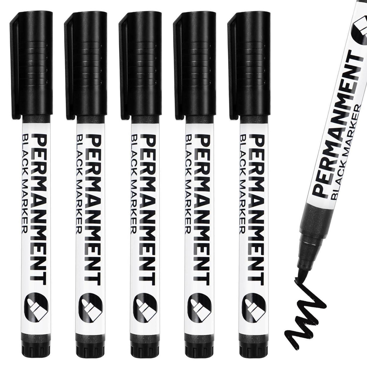 LuxusKollektion Permanentmarker Permanent Marker Set Schwarz 5 Stk.
