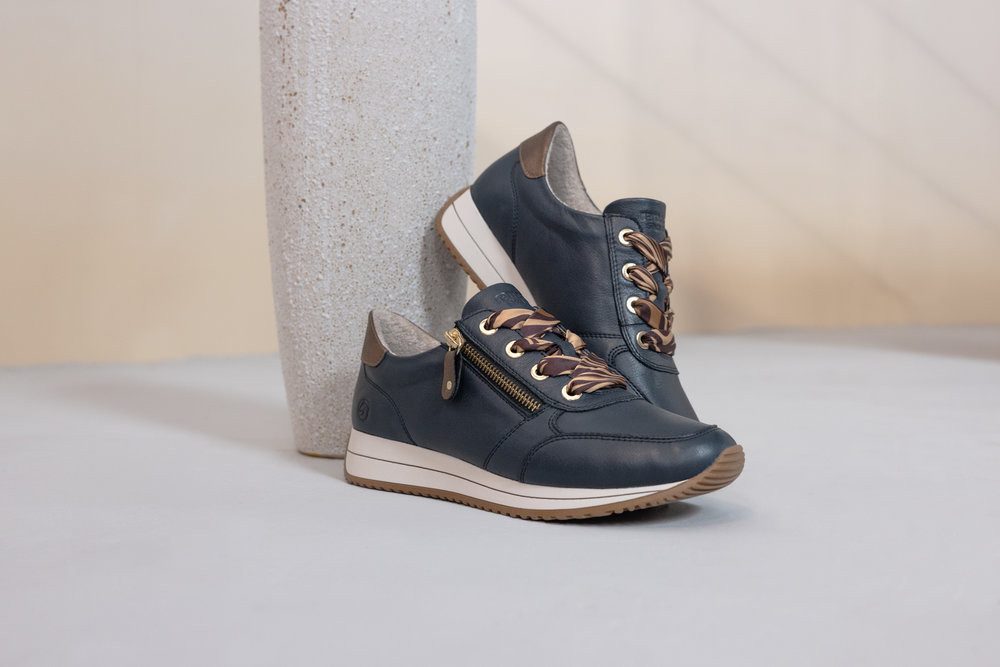 Remonte Keilsneaker Freizeitschuh, Halbschuh, Schnürschuh mit Außenreißverschluss