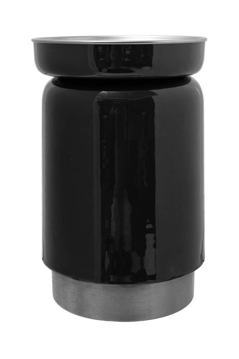 Qiyano Beistelltisch Beistelltisch rund klein mit Metall Ablage Deko Hochglanz Ø 31,5 cm