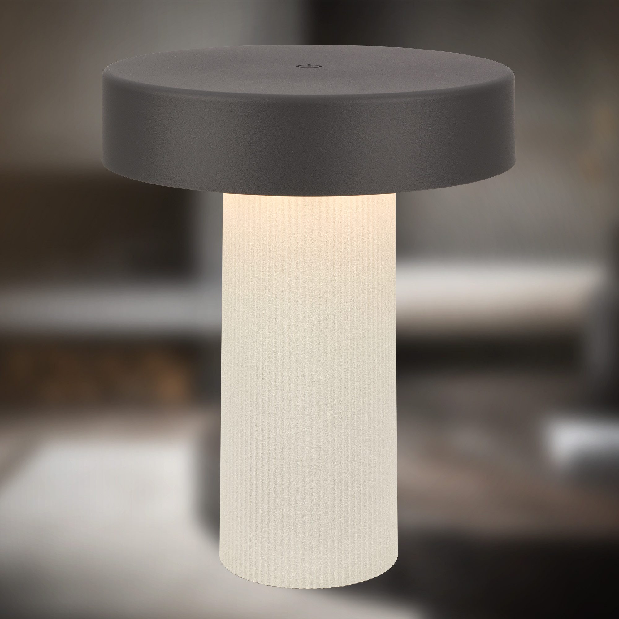 Briloner Leuchten LED Tischleuchte Tischlampe kabellos Akku USB-C dimmbar Touch, LED wechselbar, 2700K - Extra-Warmweiß, 16x20 cm, Akku tauschbar, Indoor/Outdoor, Wohnzimmer, Balkon