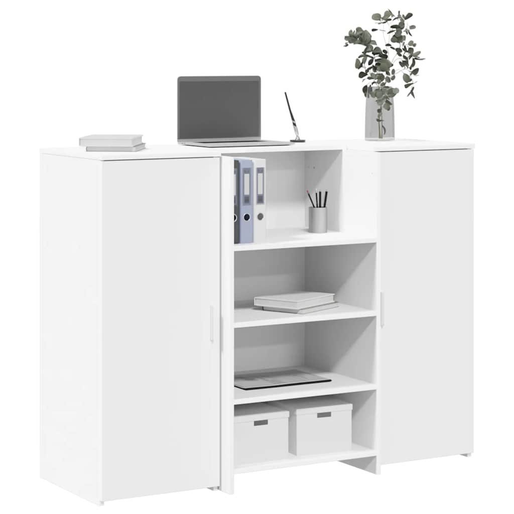 vidaXL Schreibtisch Empfangstheke Weiß 135x50x103,5 cm Holzwerkstoff