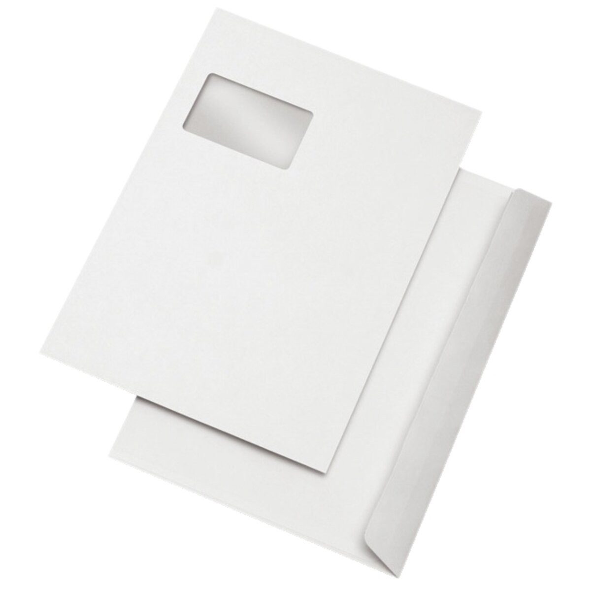 mayer-network GmbH Briefumschlag Versandtaschen C4 mit Fenster haftklebend 100 g/qm weiß 500 Stück.