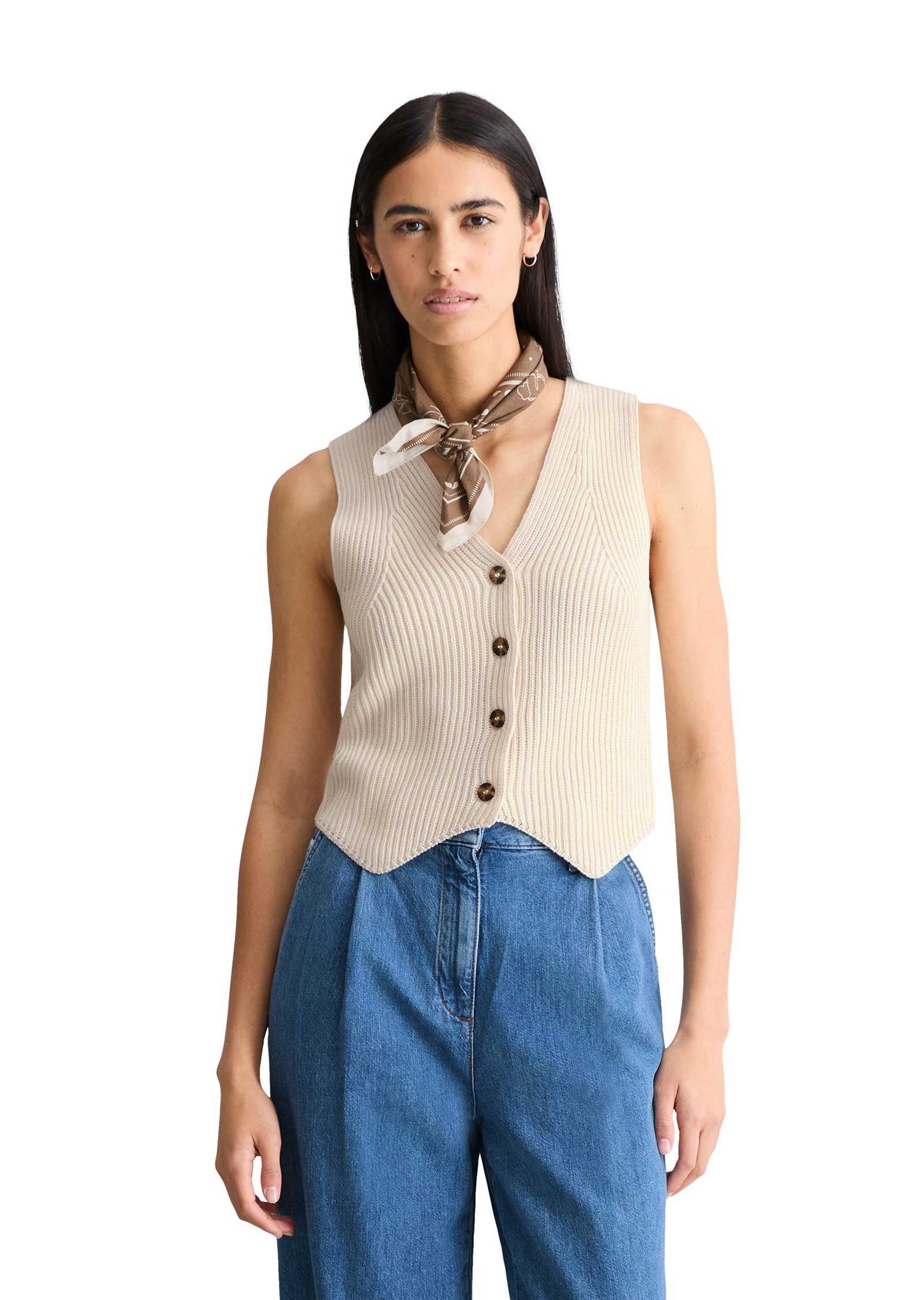 Marc O'Polo DENIM Strickweste aus reinem Organic Cotton-Garn