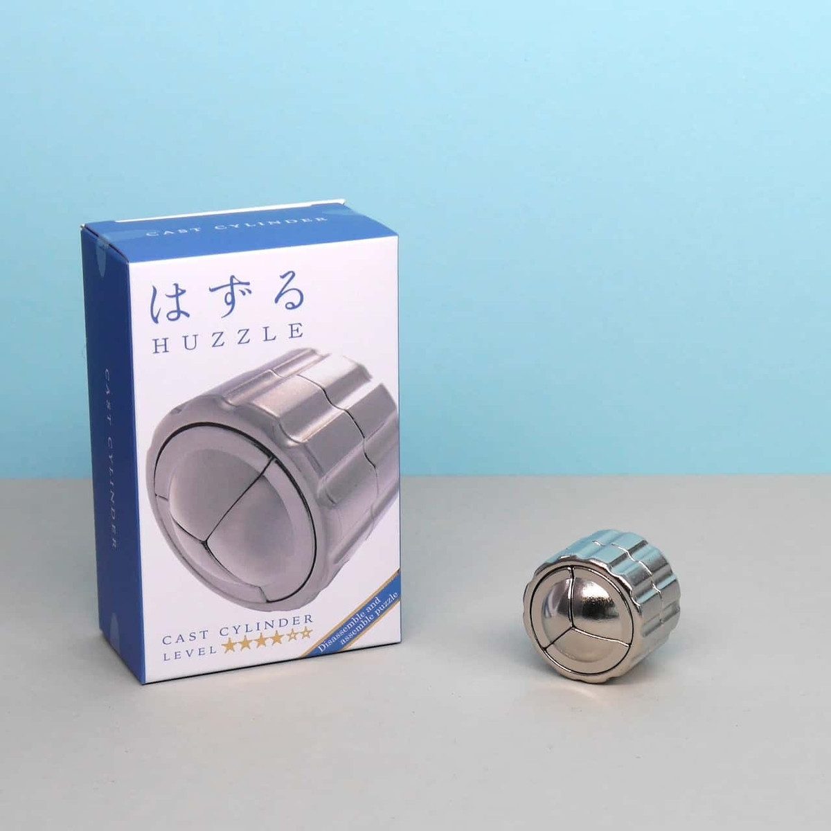Hanayama Spiel HUZZLE CAST CYLINDER - tolles Rätselpuzzle, Knobelspiel, Metallpuzzle