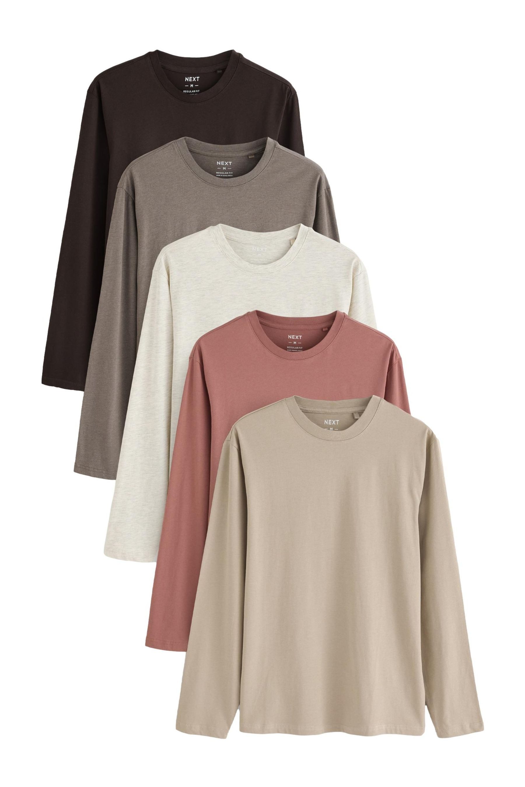 Next T-Shirt 5er-Pack Langarmshirts aus 100 % Baumwolle (5-tlg) günstig online kaufen