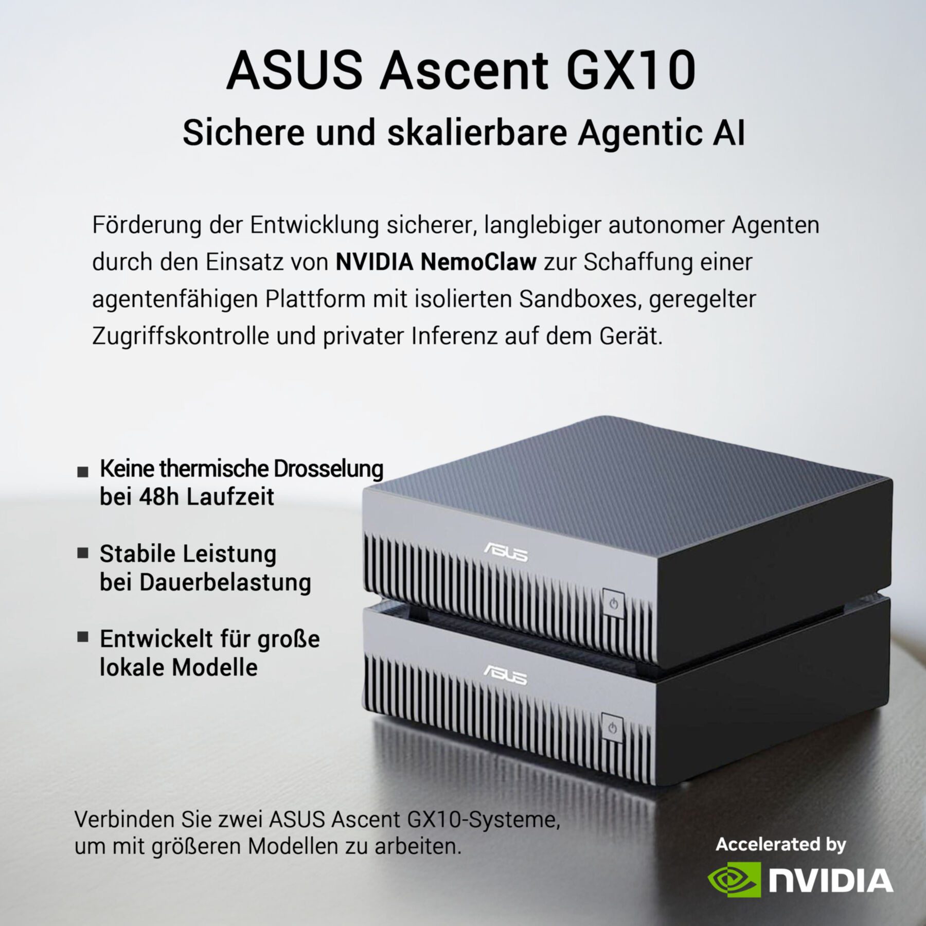 Asus ASUS Ascent GX10-GG0026BN 2TB KI Supercomputer (NVIDIA GB10 Grace Blac Mini-PC (0 GB SSD, WLAN)