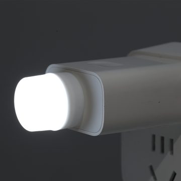 iscooter LED Nachtlicht USB-Lichter bei Nacht, Mini-LED-Lampe, ohne Lichtsensor, Stecker 5stk, LED fest integriert, warmweiße, Kaltweiße, kompakt, USB-Atmosphäre-Licht