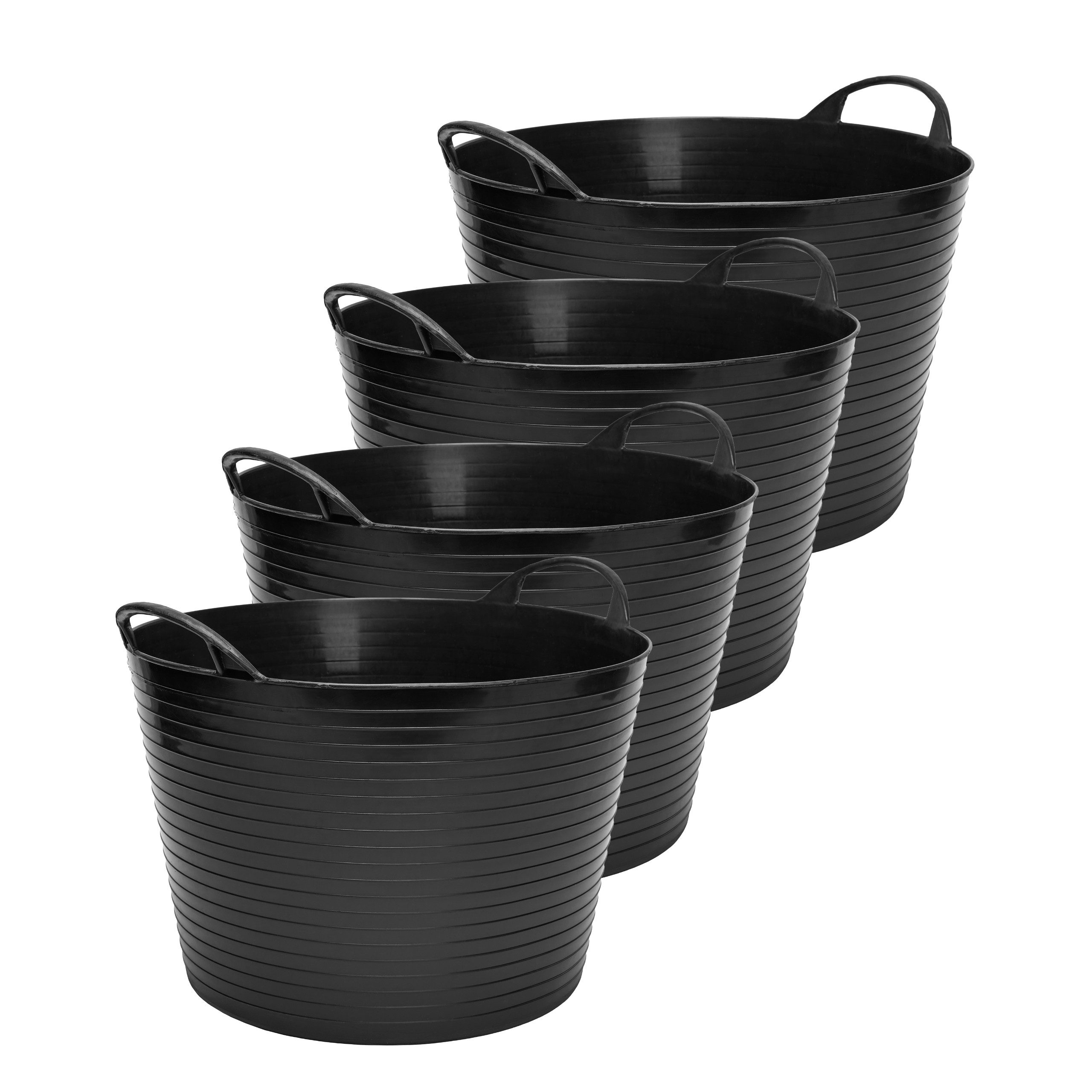 Garronda Allzweckkorb 4-Pack Flexibler Kunststoffkübel für Garten, Bau, Haushalt GD-0184 (4 St)