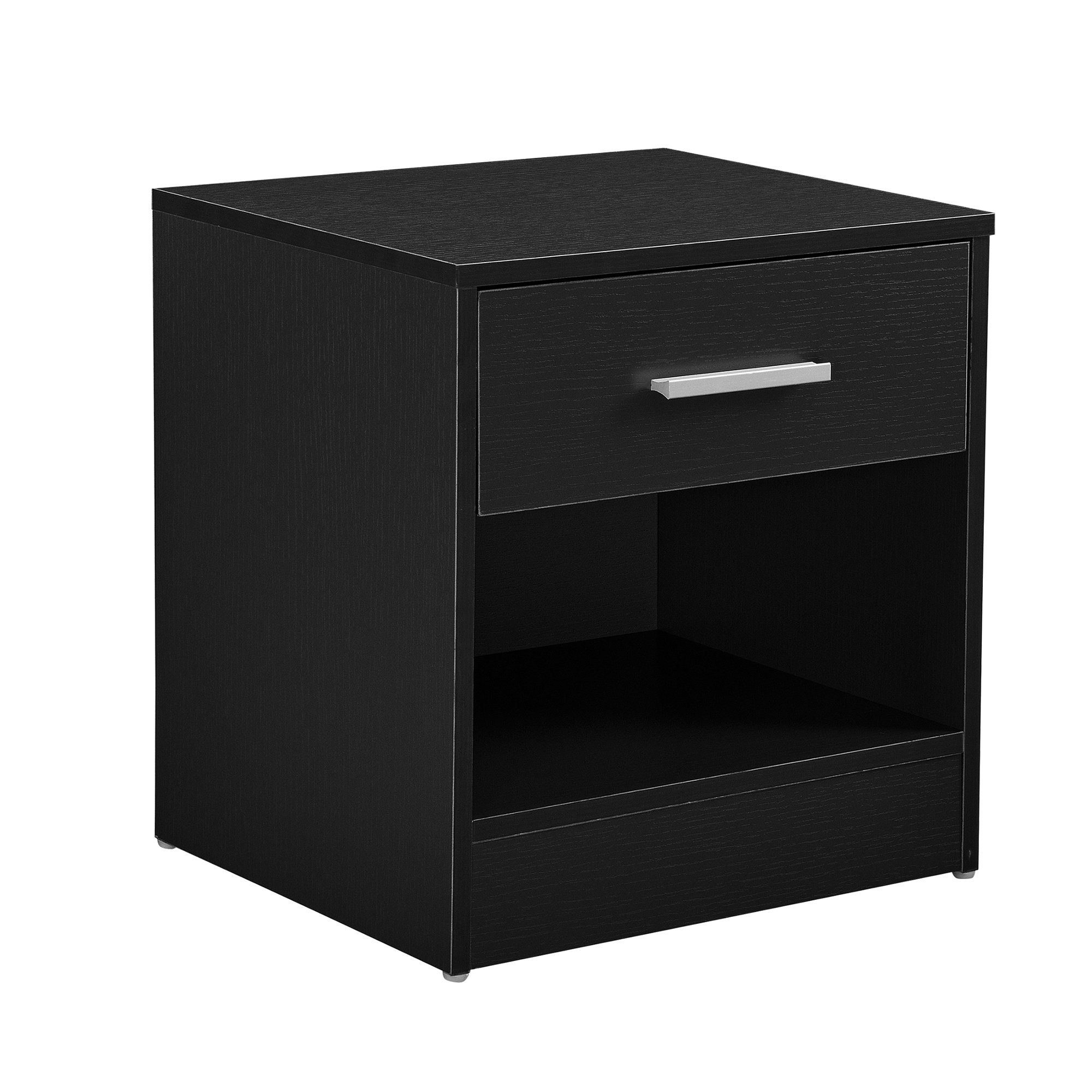 - - mit Nachttisch, Schublade Schwarz en.casa 36,5x29,5x38cm