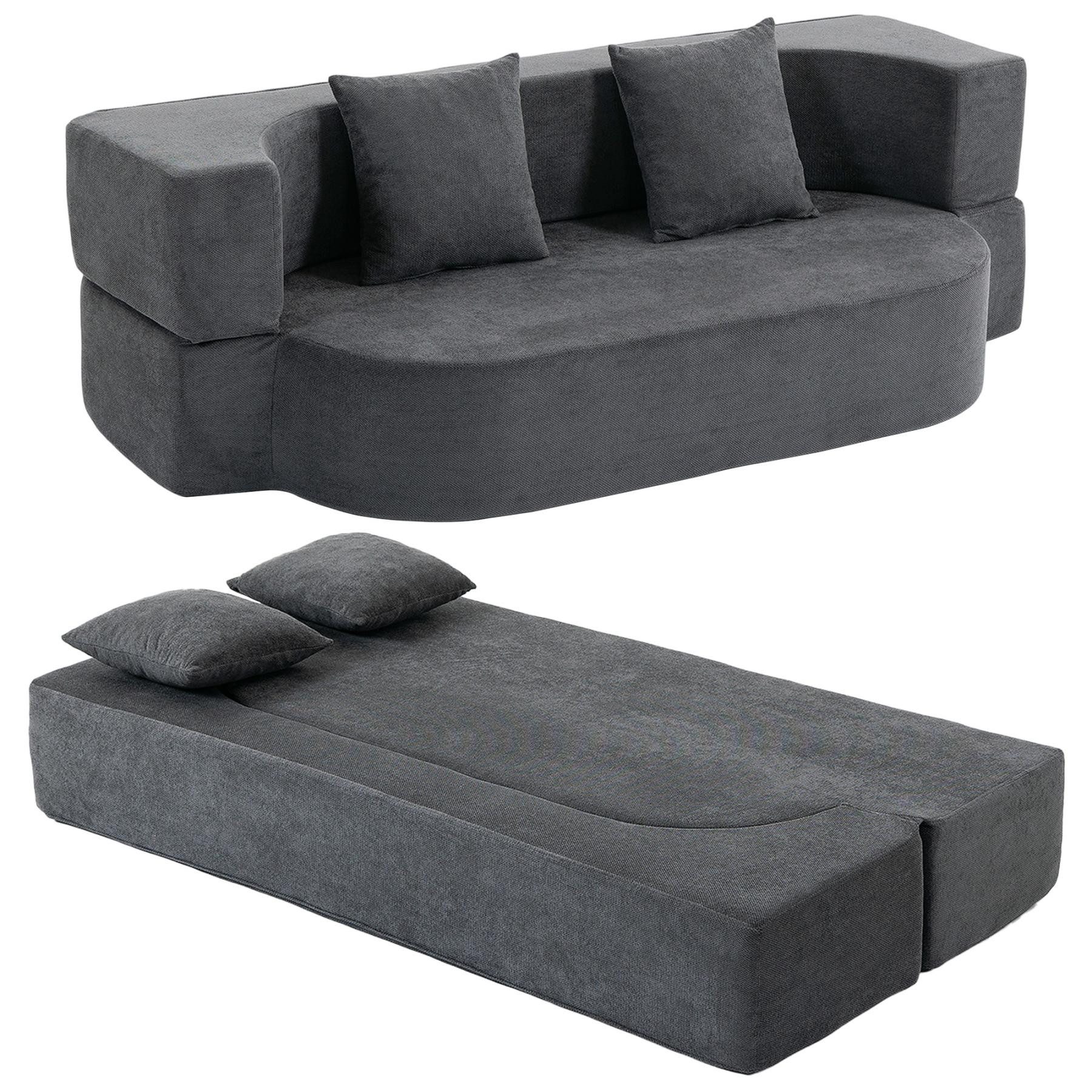 FELIXLEO Schlafsofa Schlafsofa Bodensofa ohne Gestell mit dickem hochdichtem Schaumstoff, 1 Teile