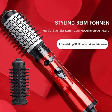 yozhiqu Haarglättbürste Runder 2-in-1-Haartrockner mit rotierendem Kamm,ionischer Heißluftkamm, Kombiniert Locken- und Glättungsfunktion für glattes Haar