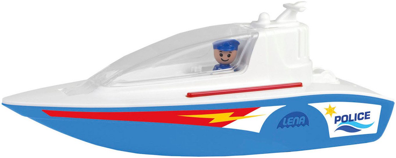 Lena® Spielzeug-Boot Boazz Polizeiboot, ohne Pumpe, inklusive Spielfigur, Made in Europe