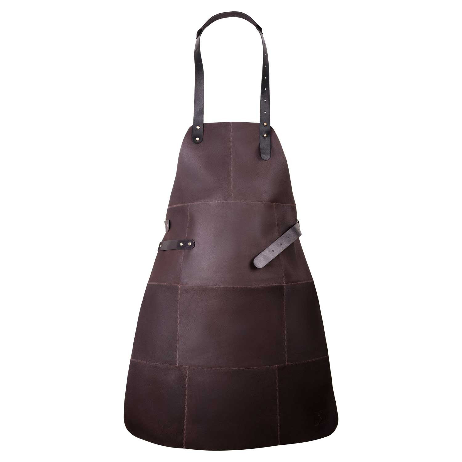 Livorio Grillschürze Livorio Lederschürze aus 100% echtem Leder, braun, Koc günstig online kaufen