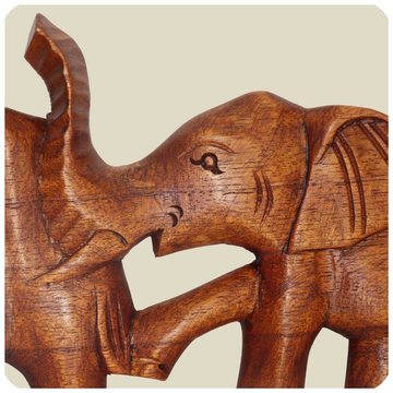 SIMANDRA Wanddekoobjekt 3 Elefanten, Holz Maske aus Suar-Holz afrikanische Schnitzerei Handarbeit