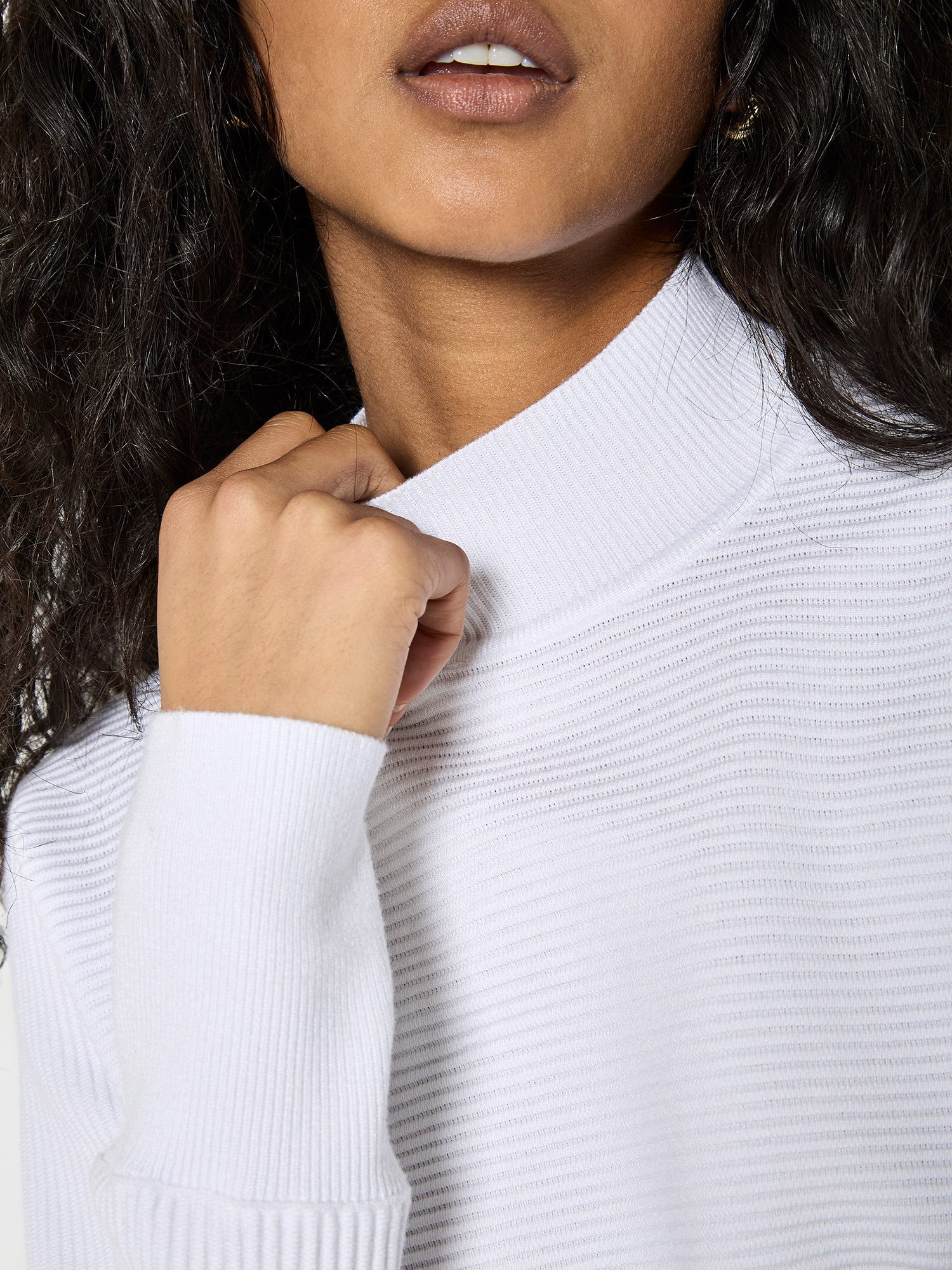 Apricot Strickpullover Pullover mit Stehkragen in Rippstrick günstig online kaufen