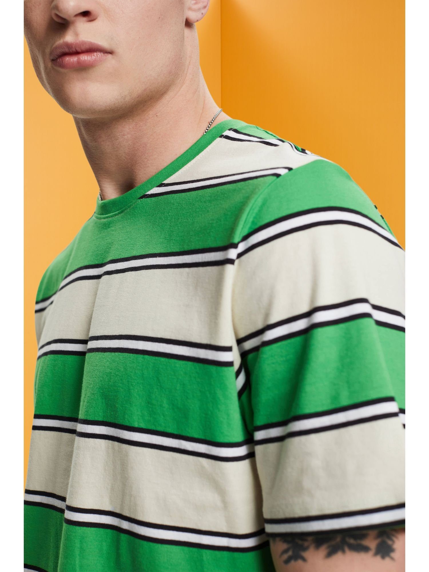 Esprit T-Shirt (1-tlg) Baumwolle aus Streifen-T-Shirt nachhaltiger GREEN