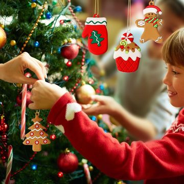 CALIYO Christbaumschmuck Weihnachtsbaumschmuck, 12 Stück, traditionelles Lebkuchen-Männchen (21-tlg), Weihnachtsbaumschmuck, Anhänger