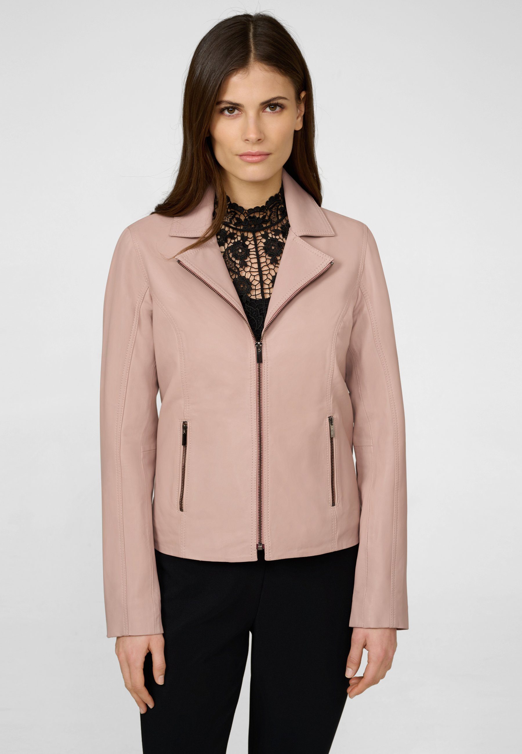 Rose Lederjacke Hochwertiges Amelie RICANO Leder Lamm-Nappa